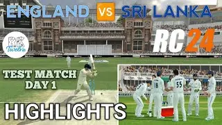 RC24 | England vs Sri Lanka Test Match Day 1 Highlights | Lords cricket ground | Real Cricket 24