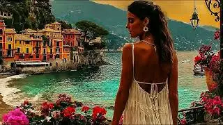 🇮🇹 Mediterranean Paradise & Italian Music 🌊 3 Hours of Scenic Coastal Villages & Riviera Beauty 4K