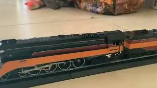 Bachmann Southern Pacific GS-4 HO scale DCC sound running on a straight set of track.