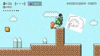 マリオメーカーにお母さんが挑戦 どこまでもチャレンジ、前に中断してた所からステージが変わってる気がするもっと難しかったような…