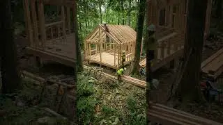 Cozy Forest Cabin Build | Satisfying Timelapse