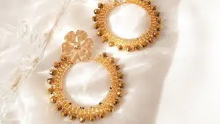 HERMOSO ARETE EN MURANO Y MOSTACILLA SOBRE ARO 😍