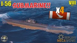 Submarine I-56 4 Kills & 85k Damage | World of Warships Gameplay