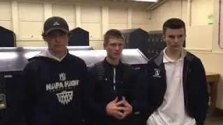 Napa Indian JV basketball players Luke Barrett, Stephen Blume and Vince O'Kelly