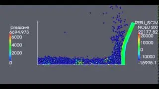 Dam break with an elastic wall by MPS-FEM(Code_Aster)