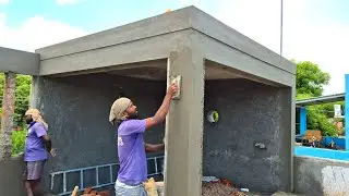 Cement Plastering Techniques of Column _Overhead WaterTank Concrete Column Plastering Properly