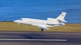 PORTUGAL AIR FORCE DASSAULT FALCON 900 TOUCH AND GO TRAINING at MADEIRA AIRPORT (FNC || LPMA)