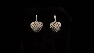 Sterling Silver Heart Diamond Accent Puff Earrings (I-J, I1-I2)