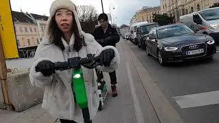 Riding eScooter in Vienna Austria