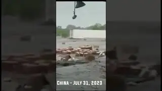 # biggest warehouse is distroyed by heavy storm in china 😔