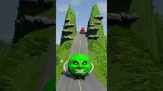 Colourful School Bus & Car vs Drain Pipe Crash - BeamNG.drive #shorts #beamngdrive #bus