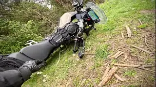 4K. JURA, nice roads, off-road, castle, nature & finally a fall. Triumph Tiger 1200 Rally PRO. POV