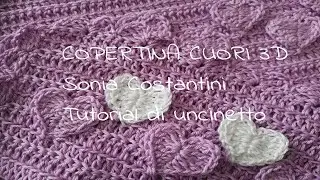 Tutorial di uncinetto COPERTINA CUORI 3D