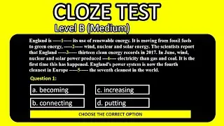 Cloze Test - Grammar & Vocabulary in Reading - Level B (Medium) - Easy English Lessons