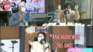 Umji(GFRIEND) & Taehyun, Heuning Kai(TXT) Cute Moment/Interactions at EBS Radio (Tyunning)