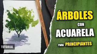 C&oacute;mo pintar &Aacute;RBOLES con ACUARELA 🌳 para PRINCIPIANTES 🎨 PASO a PASO