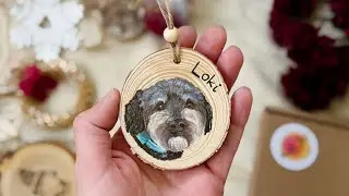 Paint Your Pet! Dog Portrait Tutorial on Wood Slice | Easy DIY Acrylic Art