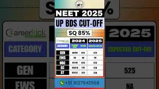 BDS 2025 Expected Cutoff | SQ 85% #neet2025 #bds