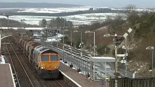February 2016 Part 1 - WCML diverts over the G&SW lines in Ayrshire New Cumnock 18-02-16