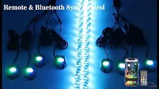 Chasing sync light kit of (chasing color spiral whip + RGB chasing rock light): remote+bluetooth