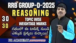 RRB Group D Reasoning 2025 | Topic-Wise Weightage | Most Repeated Questions from Previous Exams |