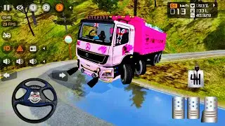 Bharat Benz Pink Truck Out of Control | DANGEROUS Hill Road Drive | Bus Simulator Indonesia 