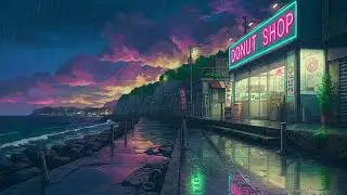 Lofi Hip Hop Music for Study Time, Work, Reading, Research 🍩☔ Early Morning Ocean Cliff Rain 🌊