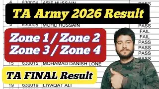 TA Army Result ll TA Army 2026 Exam Result ll TA Army 2026 FINAL Result 