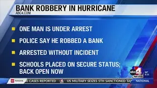 Hurricane credit union robbed, suspect in custody
