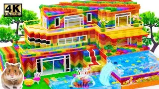 How To Build Awesome Mini House And Overflow Swimming Pool From LEGO, Magnetic Balls