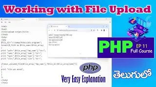 Working with File Upload || Episode 11|| Very easy learning in telugu