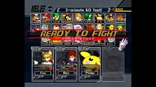 Super Smash Bros. Melee - Battle #67: Fox vs Roy vs Pichu