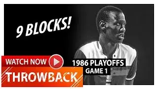 Throwback: Manute Bol Game 1 Highlights vs 76ers (1986 Playoffs) - 4 Pts, 9 Blocks!