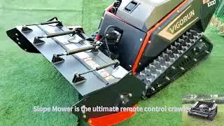 RC tracked brush mower with snow plow snow blade snow shovel snow removal machine