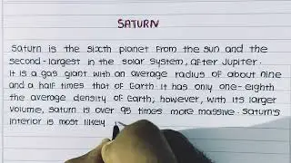 essay on Saturn || Saturn essay in english || few lines on saturn || infinite alpha ||