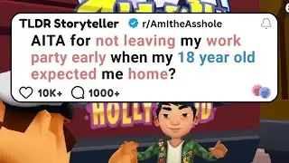 AITA for not leaving my work party early when my 18-year-old expected me home?
