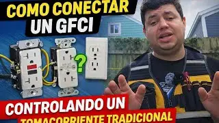 Como conectar un Gfci controlando un tomacorriente tradicional