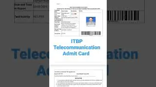 ITBP telecommunication Admit Card #itbp #viral #shorts #sscgd @Surajcisf03