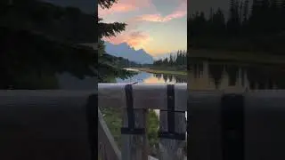 Peaceful sunset walk in Canmore&mdash;pure magic in the Canadian Rockies.