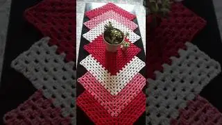 Crochet table runner tutorial #crochetlove #tabledecor #knittig #viral #shorts