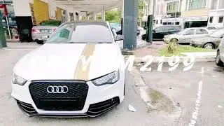 Audi A5 Full wrap Pearl matte white gold Part 2 666 sticker supply Lowest Price Best Quality