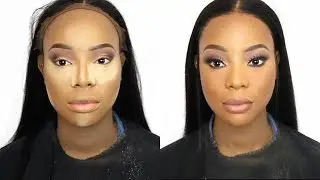 HOW TO: GLUELESS FRONTAL WIG | HAIR AND MAKEUP TRANSFORMATION