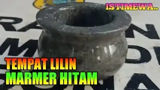 Tempat Lilin Dari Bahan Batu Marmer Hitam