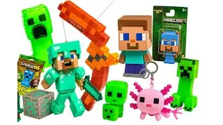[✨TOY ASMR✨] Unboxing Satisfying MINECRAFT Diamond Steve, Creeper SquishMe & Nerf Bow | NO TALKING