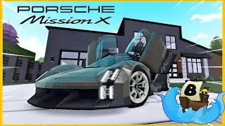 Electric hypercar showcase in Build a Boat for Treasure ROBLOX! (Porsche Mission X)