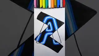 &ldquo;A&rdquo; with Neon Lights! 🤩✨🎨 || What letter I Should Do Next?! 🤔 #artistomg #art #letter