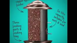 Happy Beaks Copper Finish Twin Feeder with 3 Ports