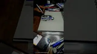 3D Robot Art ✨🖌️ #art #drawing #pencilportrsit #sketch #how #pencilart #sriramart #youtubeshorts 💯🖌️