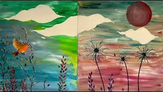 Je peins 2 toile acryliques grand format  - inspiration nature 🎨🖌️🌸
