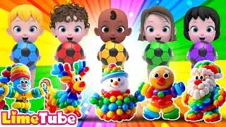 ✨🎄Pop the Magic Balloon! Guess the Surprise Santa Village 🎅🏻 | Learn Animal Words | LimeTube